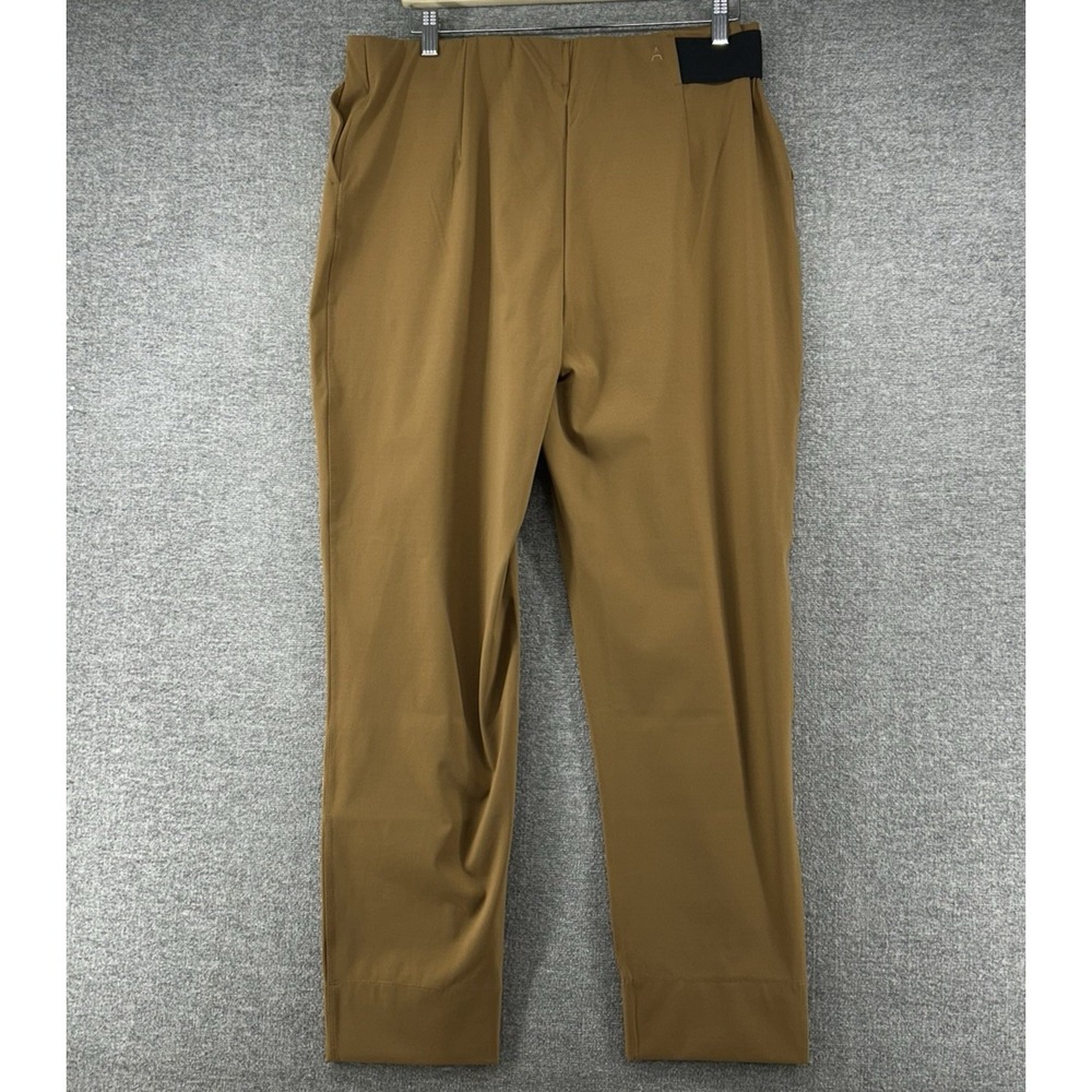 Aday Pleated Pants Women Size XL Brown Stretch Pull On Casual - Picture 2 of 11